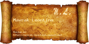 Mavrak Leontina névjegykártya